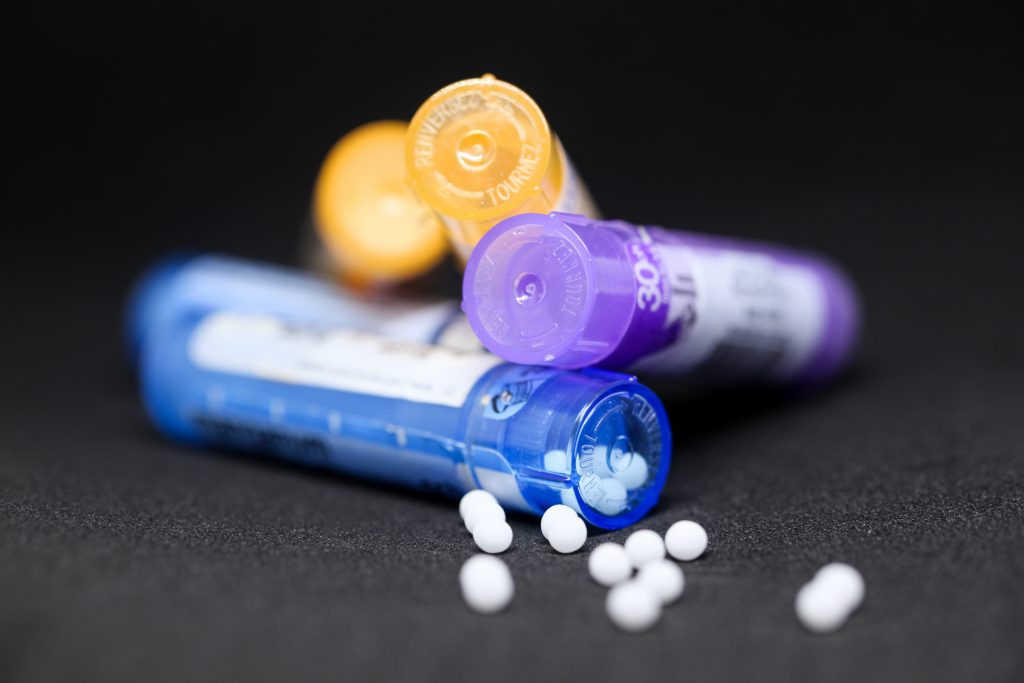 vials of homeopathy globules